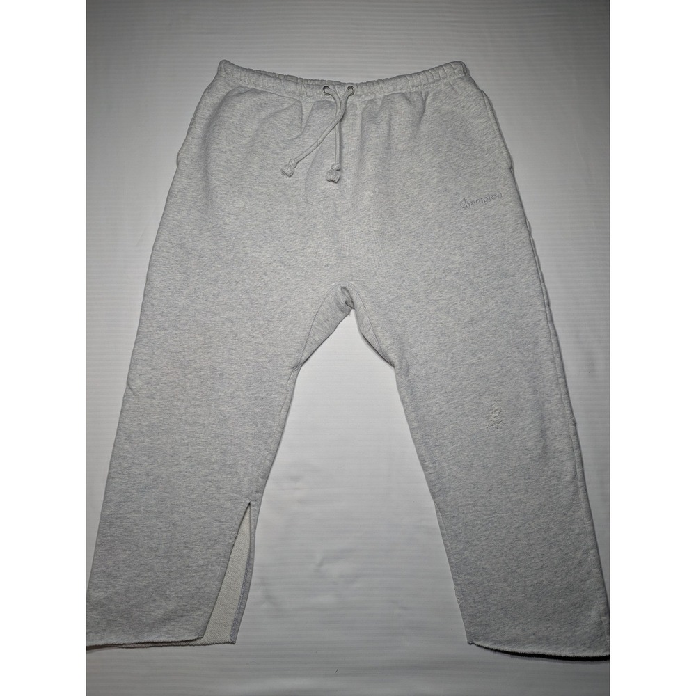 Champion Reverse Weave Sweatpants Gray Minimal Distressed Athleisure
